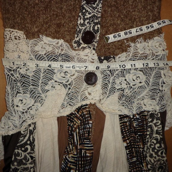 Sweater, handmade, altered, reconstructed, upcycyled jacket, sweater, coat XS - Picture 4 of 9